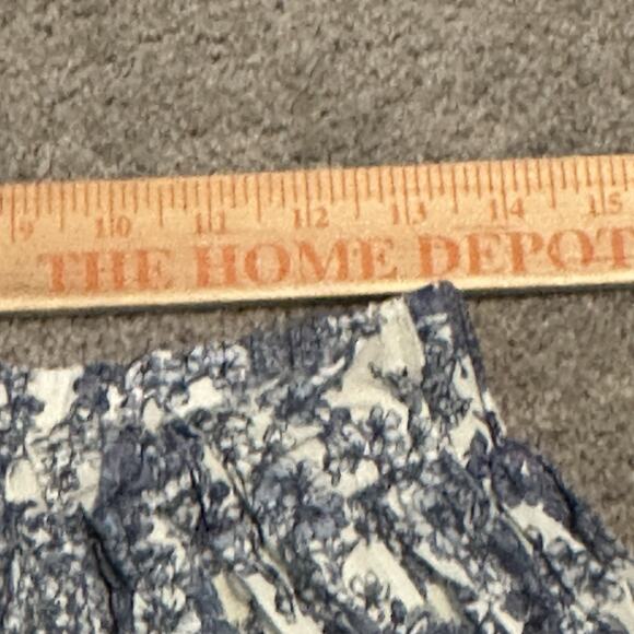 Louna M Floral Flare Skirt Blue White Knee Length Elastic Waist Bohemian Vacay - Picture 8 of 10